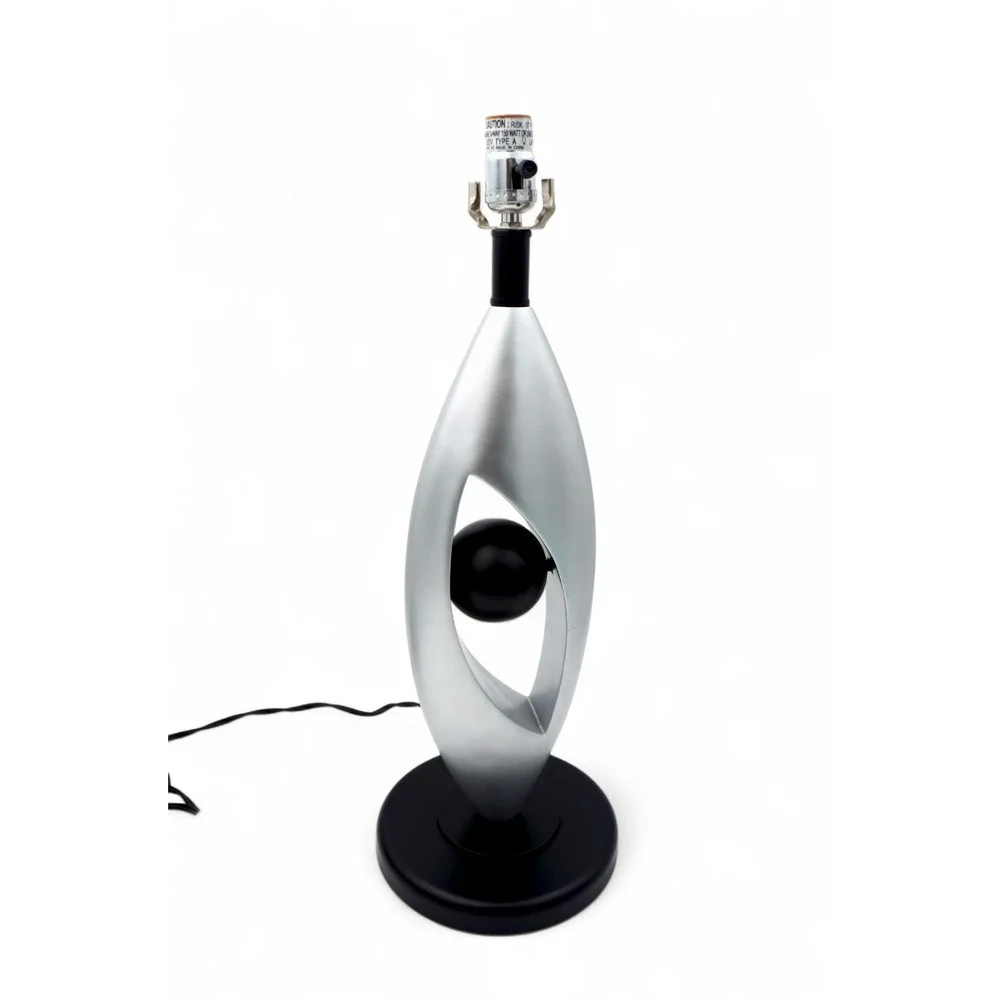 Vintage Lite Source Contemporary Table Lamp Silver Black Orb Modern
